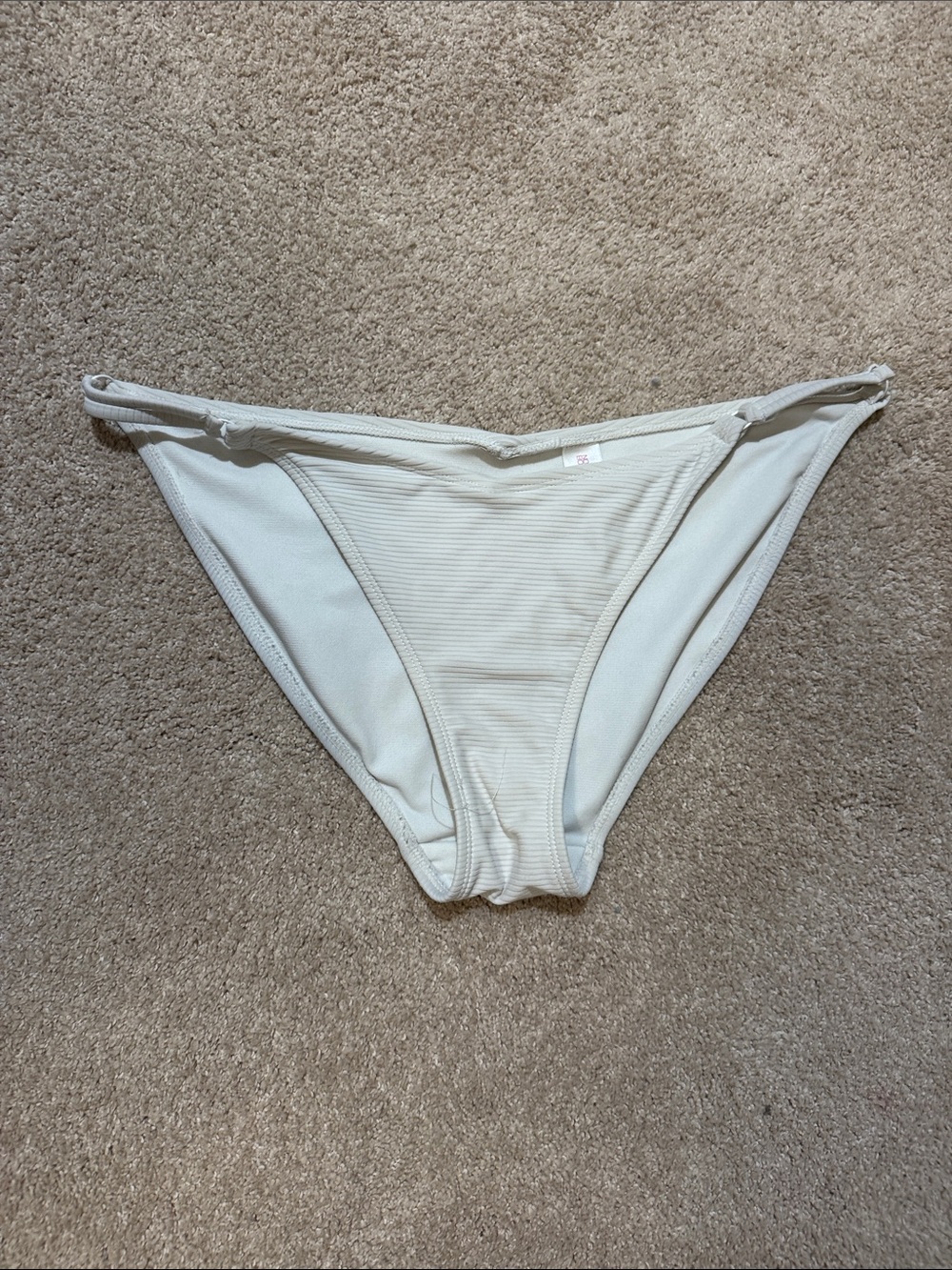 No Boundaries White Ribbed Bikini Bottom